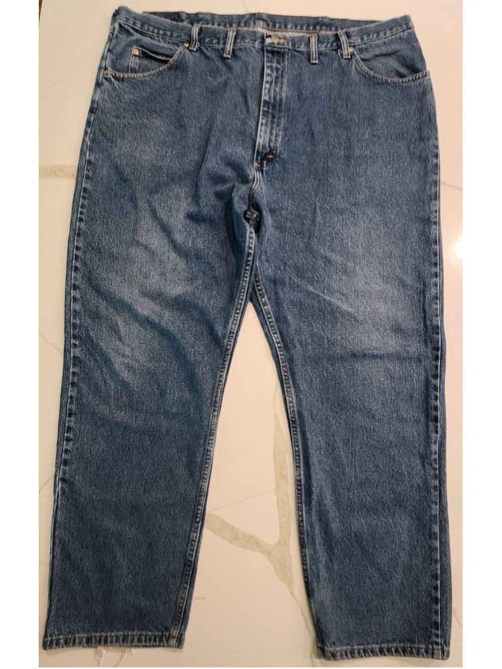 Wrangler Five Star Premium Relaxed Fit Jeans Mens 46x32 Blue Denim